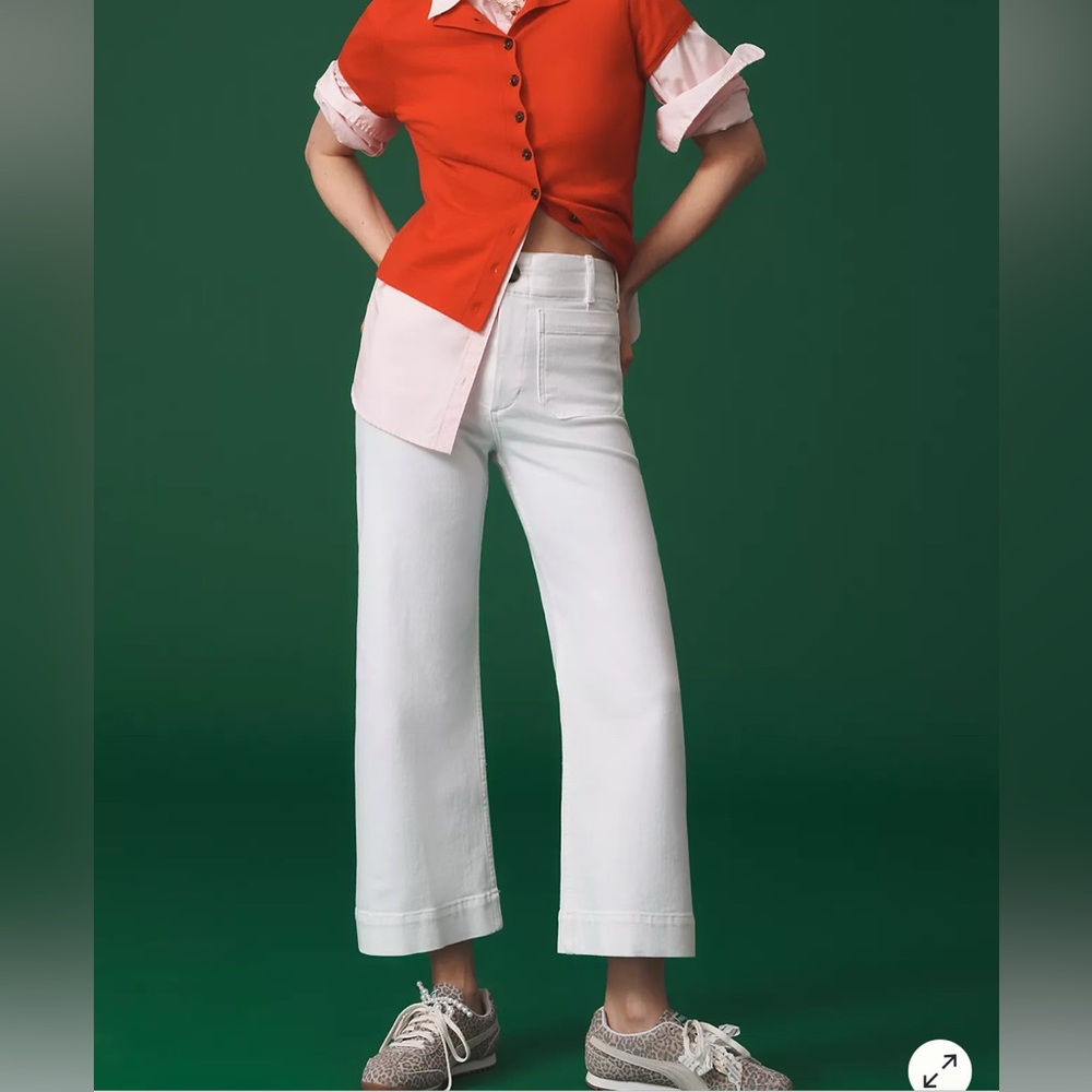 Maeve White Wide Leg Jeans